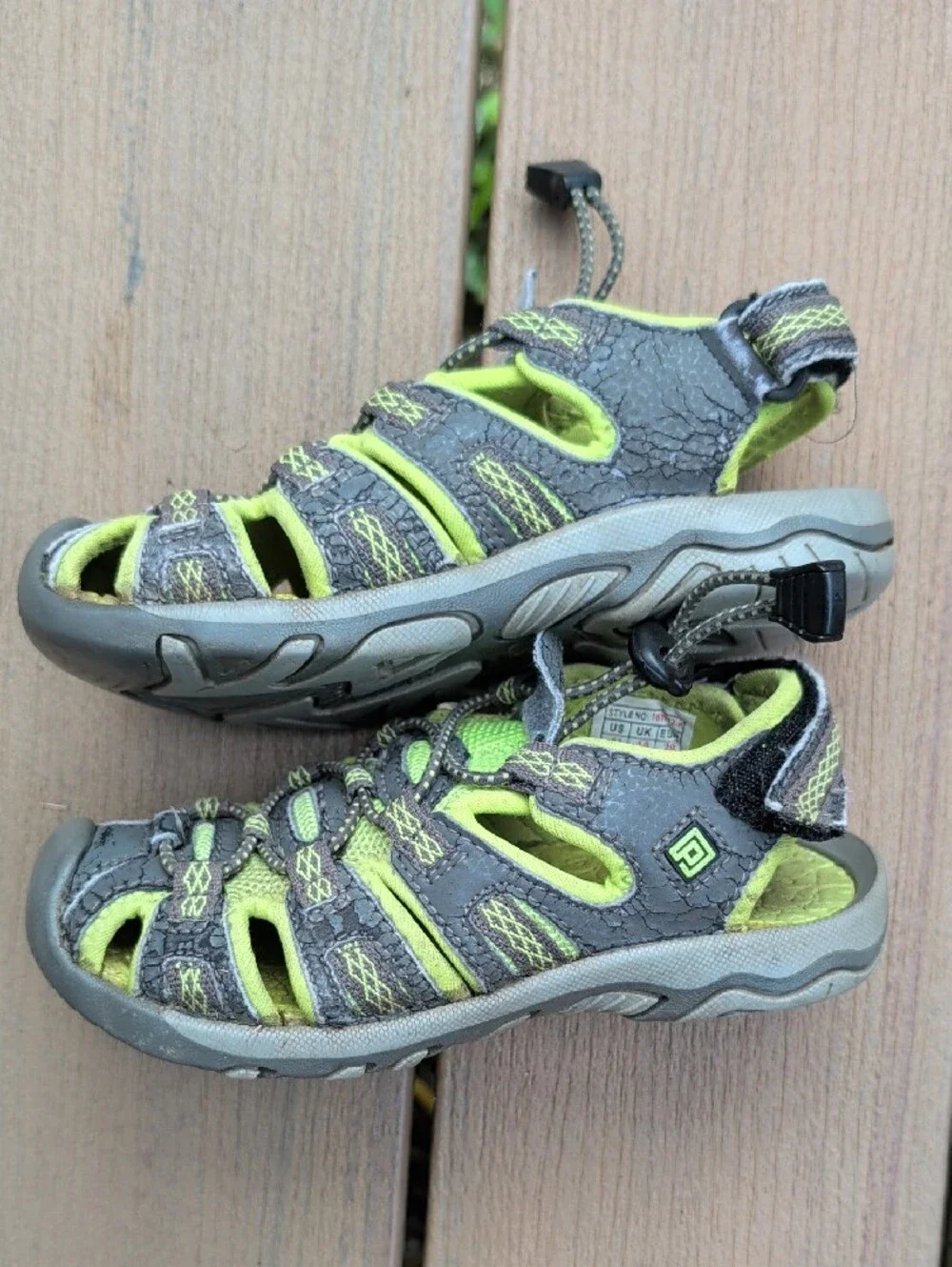 Kids Lime Green Closed-Toe Sandals